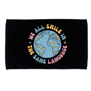 We All Smile In The Same Language Funny Esl Teacher Microfiber Hand Towel