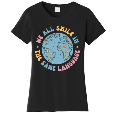 We All Smile In The Same Language Funny Esl Teacher Women's T-Shirt