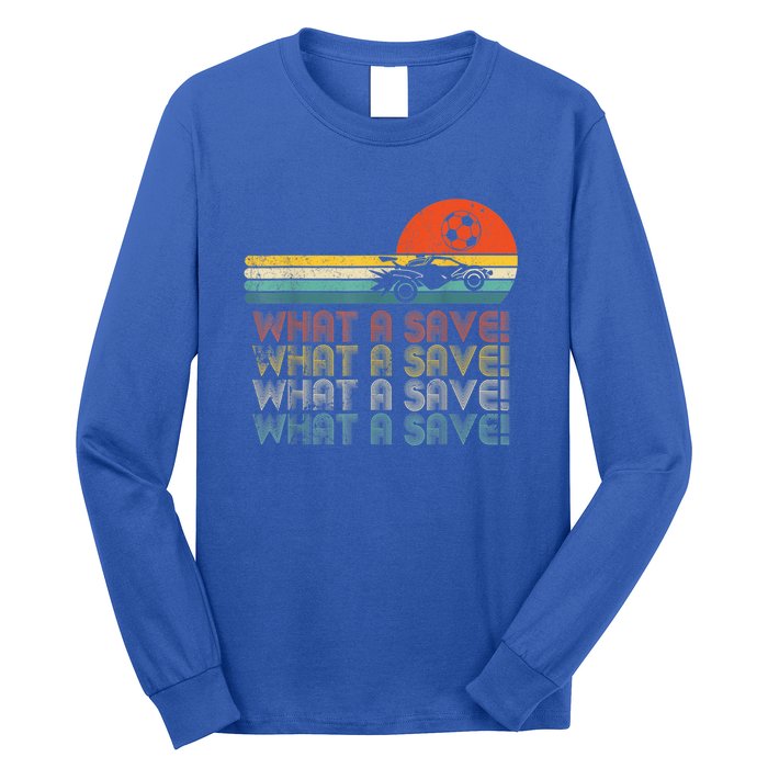 What A Save Vintage Retro Rocket Soccer Car League Long Sleeve Shirt