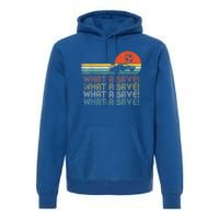 What A Save Vintage Retro Rocket Soccer Car League Premium Hoodie