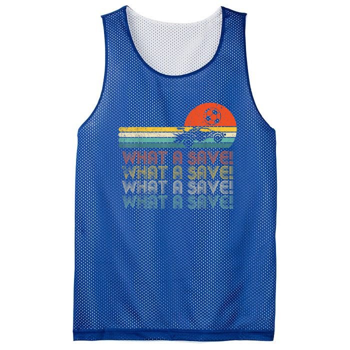 What A Save Vintage Retro Rocket Soccer Car League Mesh Reversible Basketball Jersey Tank