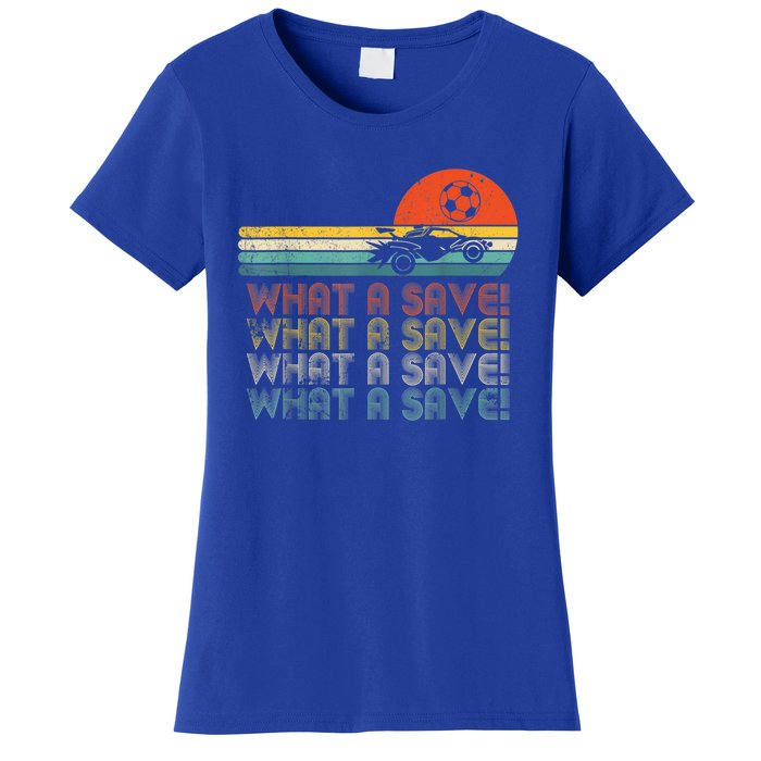 What A Save Vintage Retro Rocket Soccer Car League Women's T-Shirt