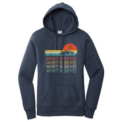 What A Save Vintage Retro Rocket Soccer Car League Women's Pullover Hoodie