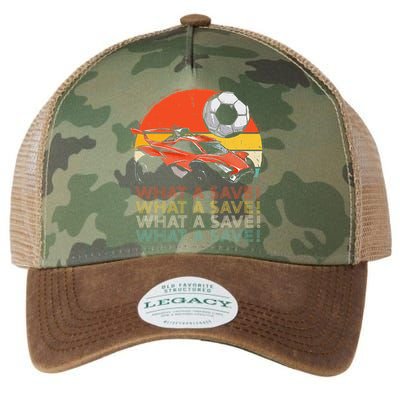 What A Save Vintage Retro Rocket Soccer Car Legacy Tie Dye Trucker Hat