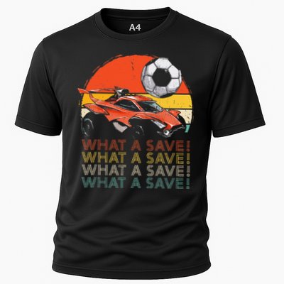 What A Save Vintage Retro Rocket Soccer Car Performance Shirt