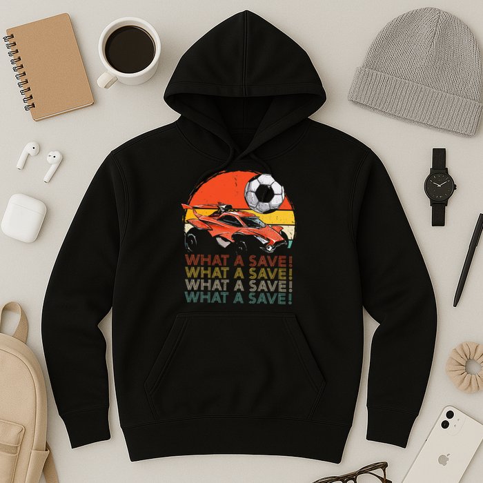 What A Save Vintage Retro Rocket Soccer Car Hoodie