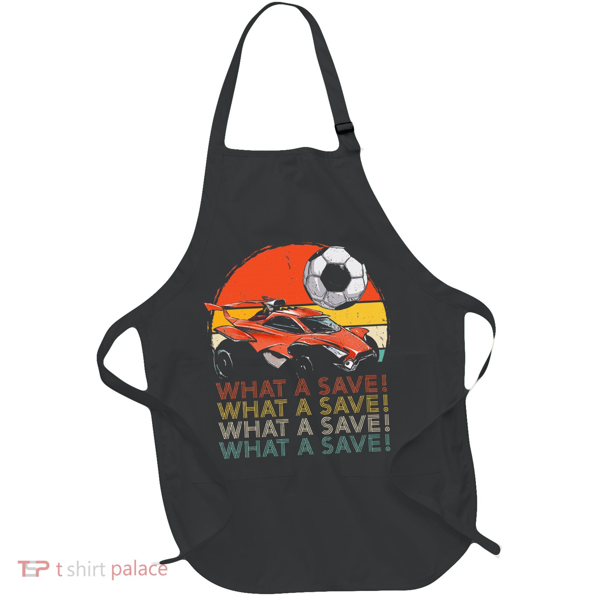 What A Save Vintage Retro Rocket Soccer Car Apron