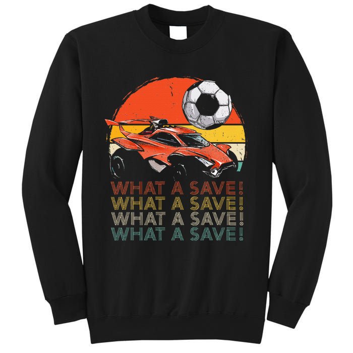 What A Save Vintage Retro Rocket Soccer Car Sweatshirt