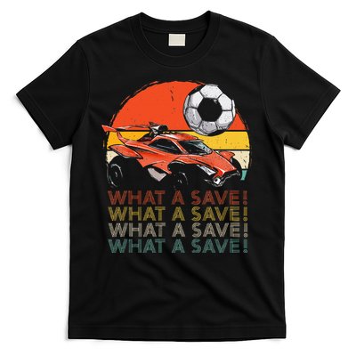 What A Save Vintage Retro Rocket Soccer Car T-Shirt