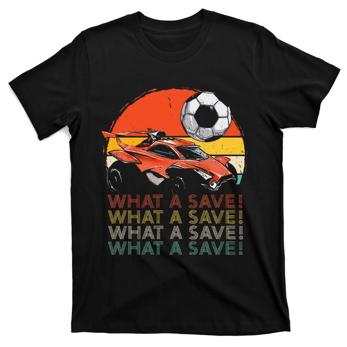 What A Save Vintage Retro Rocket Soccer Car T-Shirt