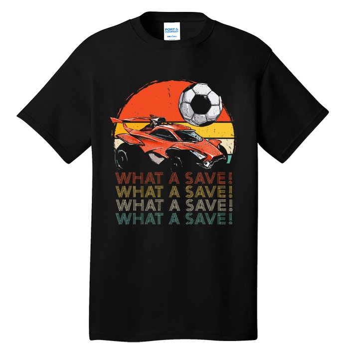 What A Save Vintage Retro Rocket Soccer Car Tall T-Shirt