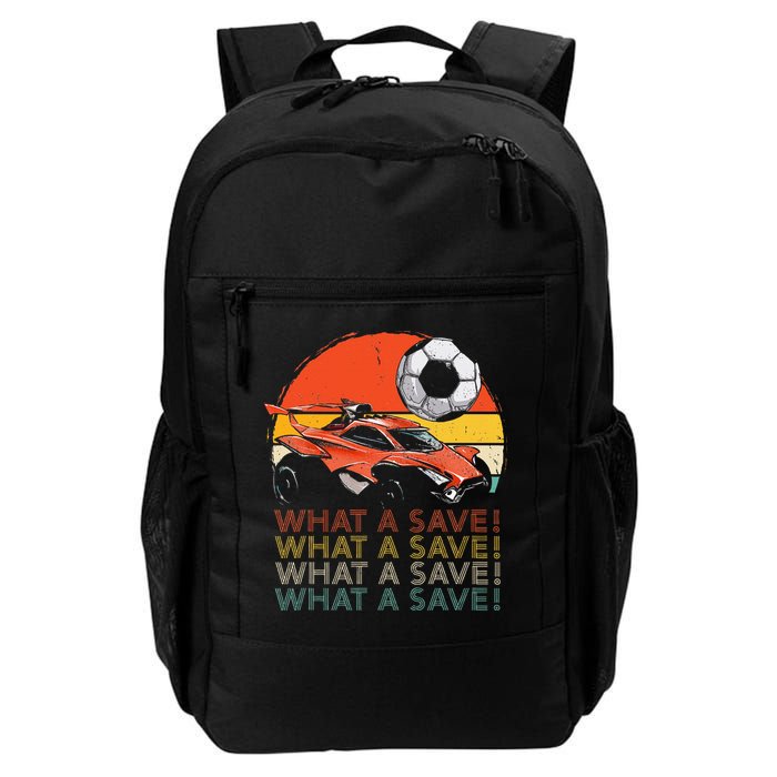 What A Save Vintage Retro Rocket Soccer Car Backpack