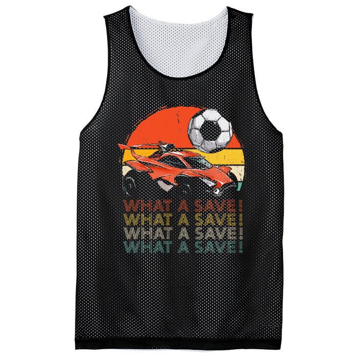 What A Save Vintage Retro Rocket Soccer Car Mesh Reversible Basketball Jersey Tank