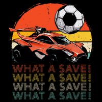What A Save Vintage Retro Rocket Soccer Car Poster