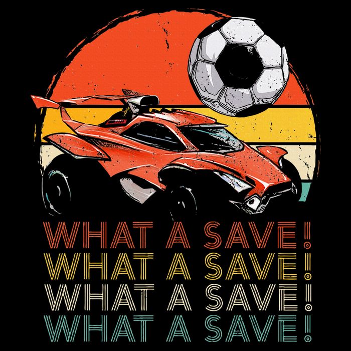 What A Save Vintage Retro Rocket Soccer Car Poster