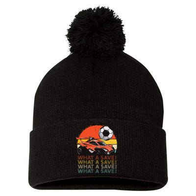 What A Save Vintage Retro Rocket Soccer Car Pom Pom 12in Knit Beanie