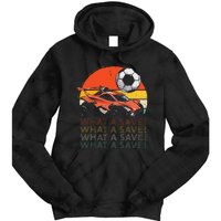 What A Save Vintage Retro Rocket Soccer Car Tie Dye Hoodie