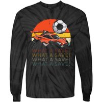 What A Save Vintage Retro Rocket Soccer Car Tie-Dye Long Sleeve Shirt