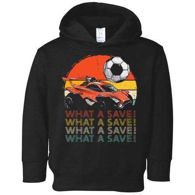 What A Save Vintage Retro Rocket Soccer Car Toddler Hoodie