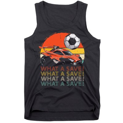 What A Save Vintage Retro Rocket Soccer Car Tank Top