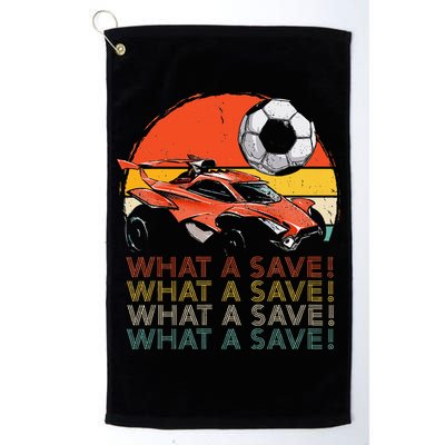 What A Save Vintage Retro Rocket Soccer Car Golf Towel
