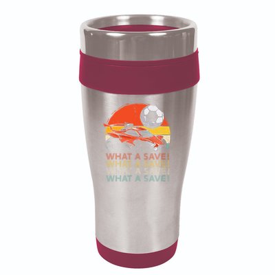 What A Save Vintage Retro Rocket Soccer Car 16oz Travel Tumbler