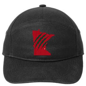 Wild Animal Scratches Through Minnesota 7-Panel Snapback Hat