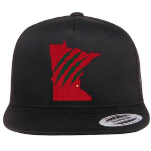 Wild Animal Scratches Through Minnesota Flat Bill Trucker Hat