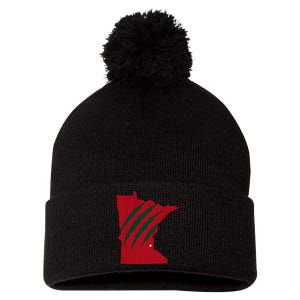 Wild Animal Scratches Through Minnesota Pom Pom 12in Knit Beanie