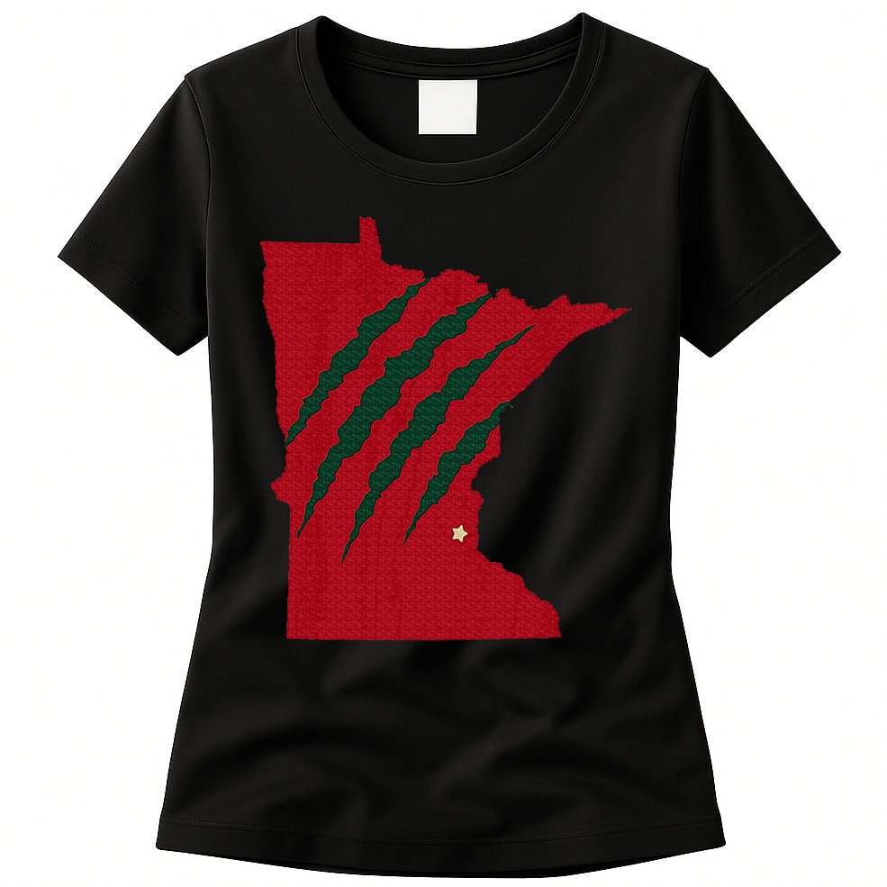 Wild Animal Scratches Through Minnesota Womens T-Shirt