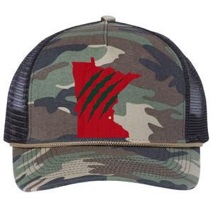 Wild Animal Scratches Through Minnesota Retro Rope Trucker Hat Cap