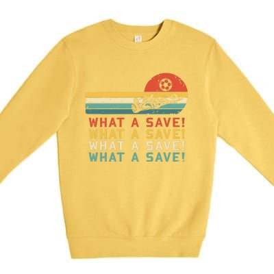 What A Save Vintage Retro Rocket Soccer Car League Premium Crewneck Sweatshirt