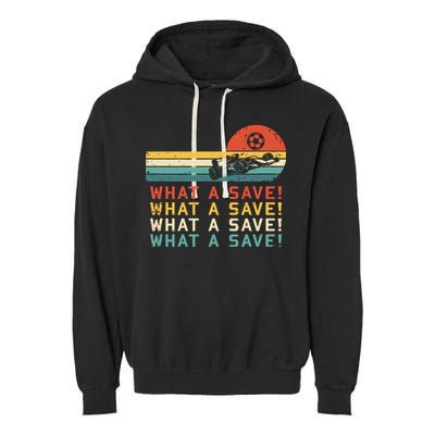What A Save Vintage Retro Rocket Soccer Car League Garment-Dyed Fleece Hoodie