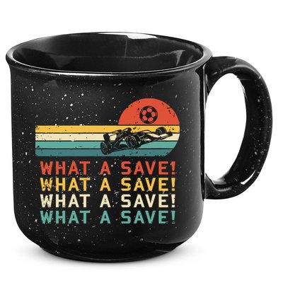 What A Save Vintage Retro Rocket Soccer Car League 15oz Campfire Ceramic Mug