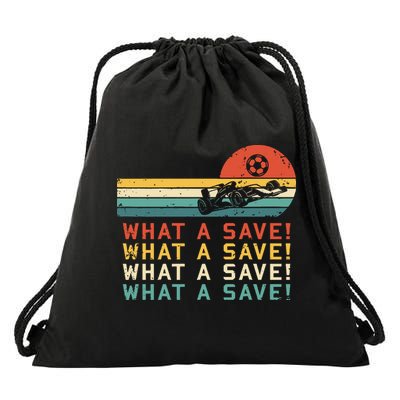 What A Save Vintage Retro Rocket Soccer Car League Drawstring Bag