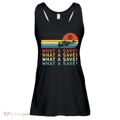 What A Save Vintage Retro Rocket Soccer Car League Ladies Essential Flowy Tank