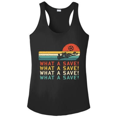 What A Save Vintage Retro Rocket Soccer Car League Ladies PosiCharge Competitor Racerback Tank