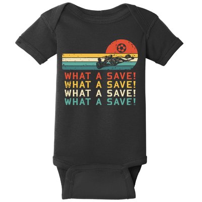 What A Save Vintage Retro Rocket Soccer Car League Baby Bodysuit