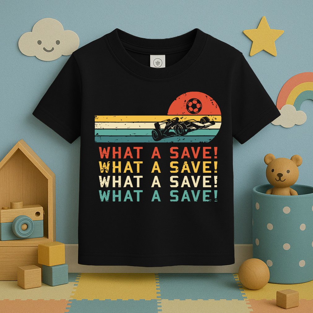 What A Save Vintage Retro Rocket Soccer Car League Toddler T-Shirt