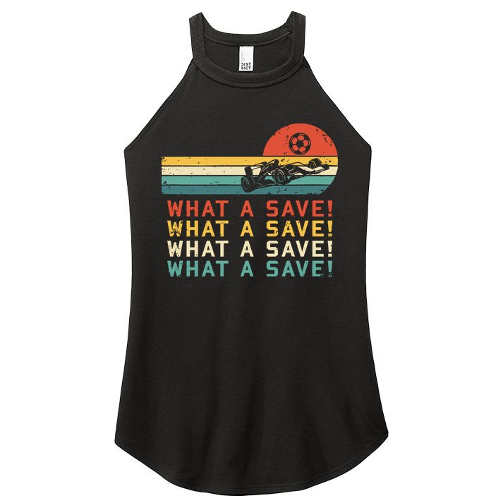 What A Save Vintage Retro Rocket Soccer Car League Women's Perfect Tri Rocker Tank
