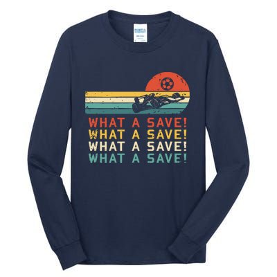 What A Save Vintage Retro Rocket Soccer Car League Tall Long Sleeve T-Shirt