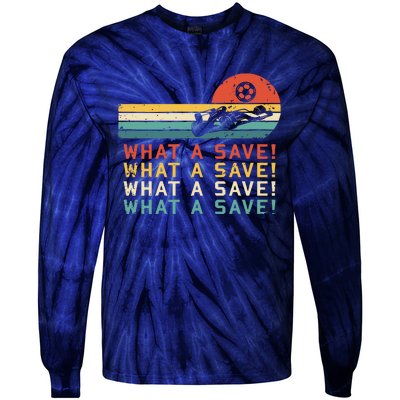 What A Save Vintage Retro Rocket Soccer Car League Tie-Dye Long Sleeve Shirt