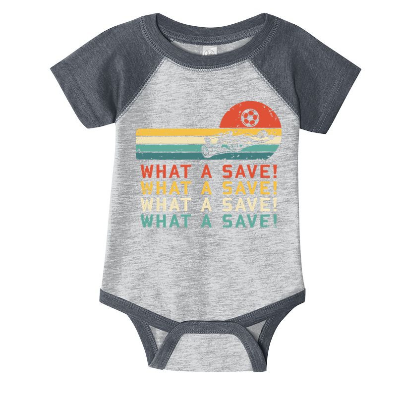 What A Save Vintage Retro Rocket Soccer Car League Infant Baby Jersey Bodysuit