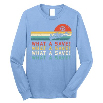 What A Save Vintage Retro Rocket Soccer Car League Long Sleeve Shirt