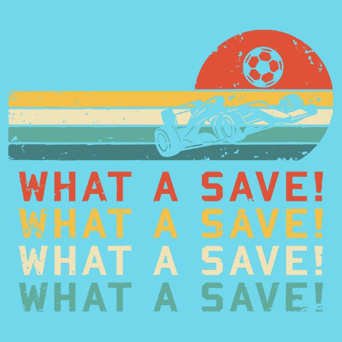 What A Save Vintage Retro Rocket Soccer Car League Button