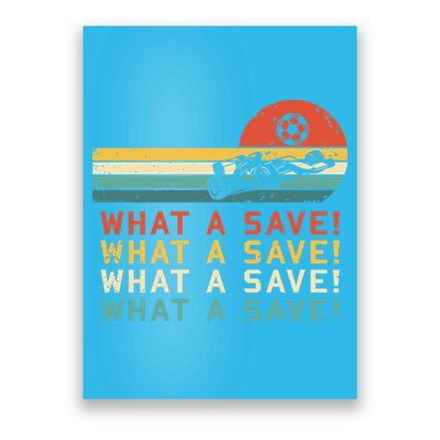 What A Save Vintage Retro Rocket Soccer Car League Poster