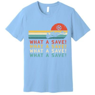 What A Save Vintage Retro Rocket Soccer Car League Premium T-Shirt