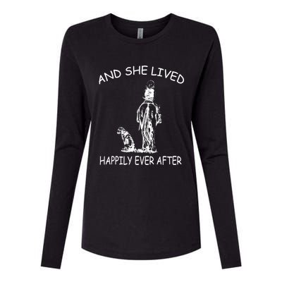 Wo's And She Lived Happily Ever After Funny Horse Dogs Gift Womens Cotton Relaxed Long Sleeve T-Shirt