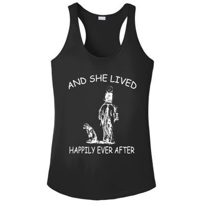 Wo's And She Lived Happily Ever After Funny Horse Dogs Gift Ladies PosiCharge Competitor Racerback Tank