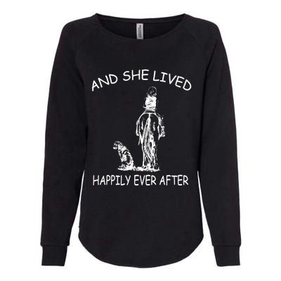 Wo's And She Lived Happily Ever After Funny Horse Dogs Gift Womens California Wash Sweatshirt